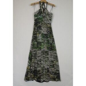 Matty M Womens Casual Halter Summer Long Maxi Dress Multicolor Size Large